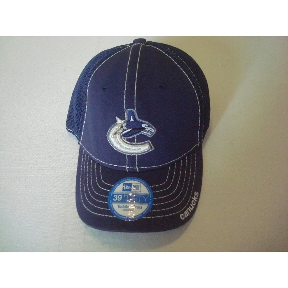 YOUTH VANCOUVER CANUCKS    NEW ERA 00S Y2K  STRAPBACK  HAT CAP VINTAGE P2